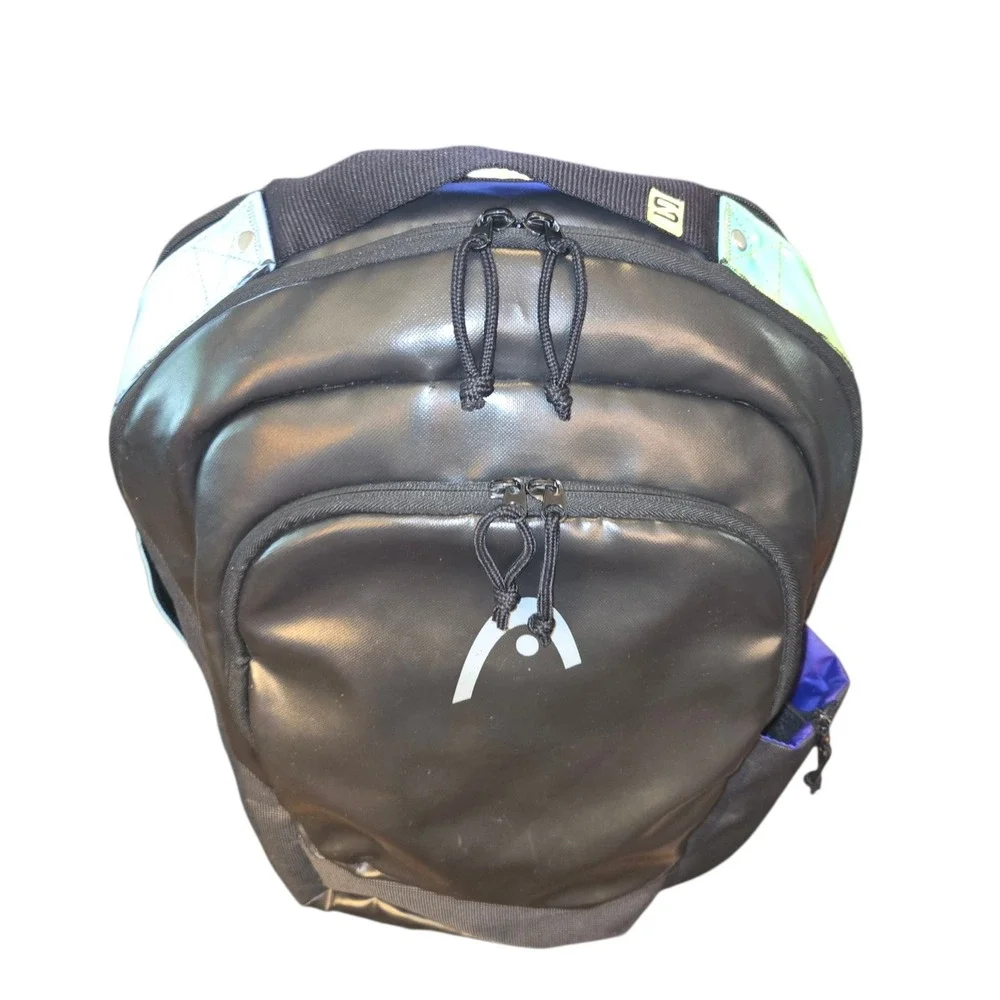 HEAD Gravity r-PET Backpack Unisex 25L Black Teal Yellow Racquet Sport 283232